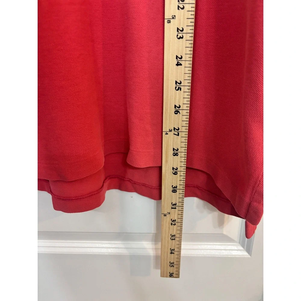 Polo Ralph Lauren Mens XXL Red Long Sleeve Custom Fit Pique Polo Shirt Pony Logo